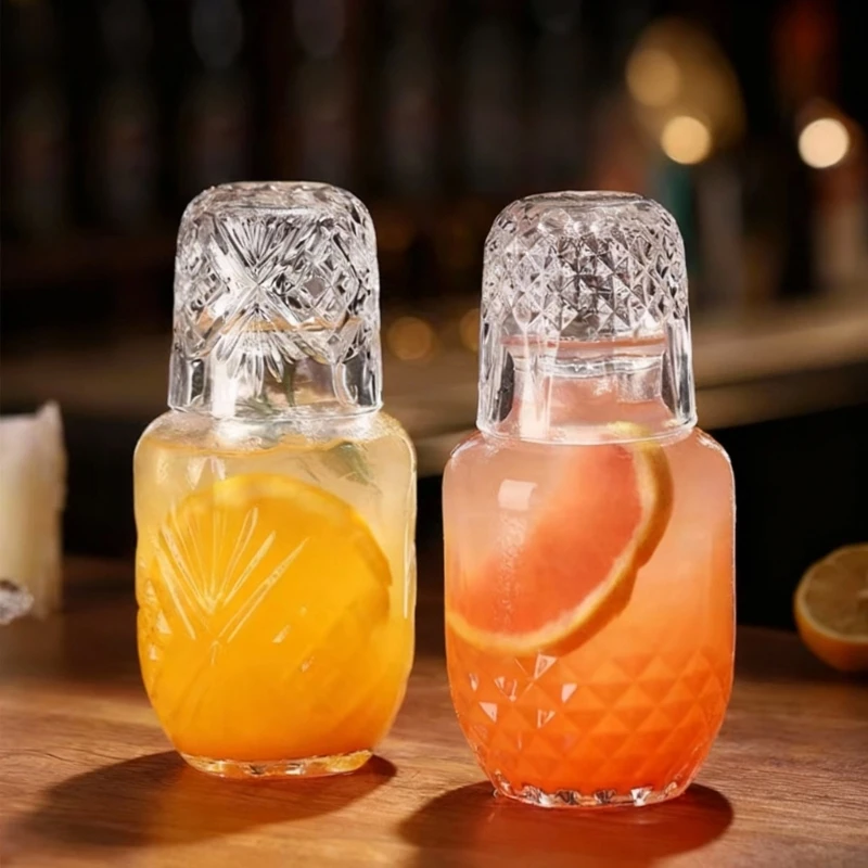 2Pieces Premium Clear Embossed Glass Tumblers For Everyday Use HX6C