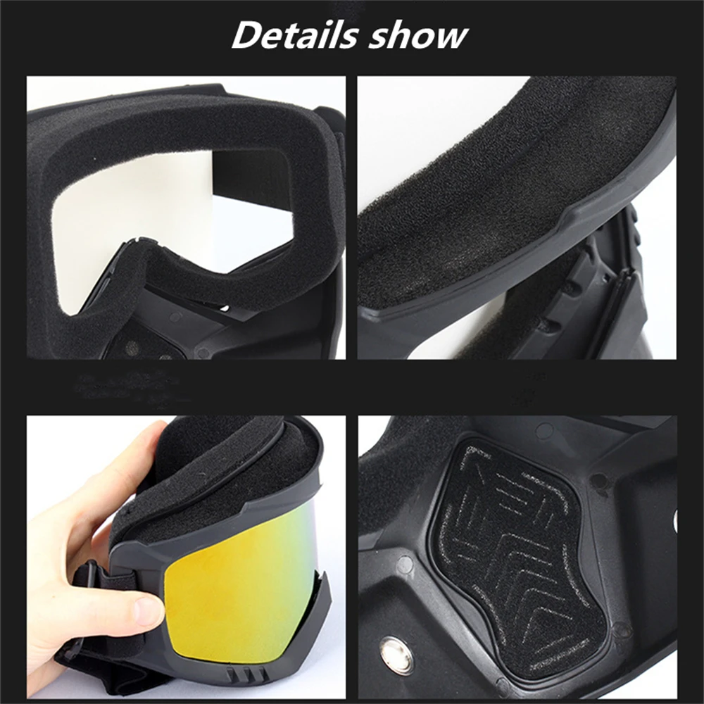 YOSS Men Cycling Skiing Mask Glasses Set Retro Motorcycle Windshield Goggles Off-road Vehicle Sports Helmet