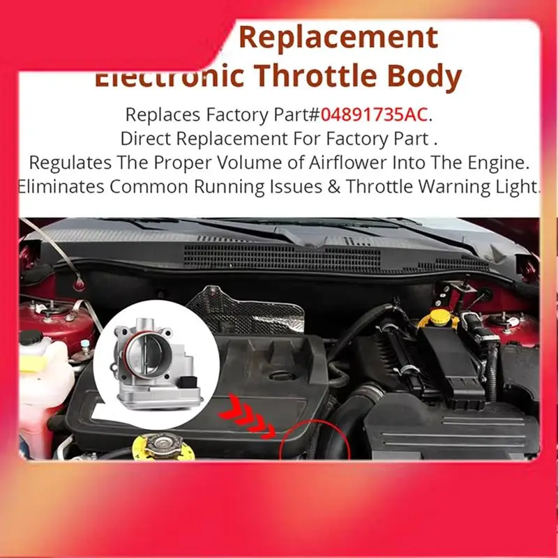 

04891735AC Electronic Throttle Body For Jeep Patriot Compass 2.0L 2.4L Dodge Caliber Avenger Journey Chrysler 200 2.4L-M54K