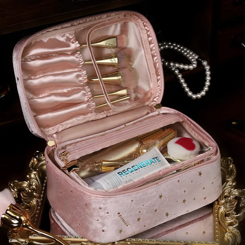 Makeup Bag Skincare Storage Bag Business Trip Travel Toiletry Bag Portable Velvet Cosmetic Storage Bag