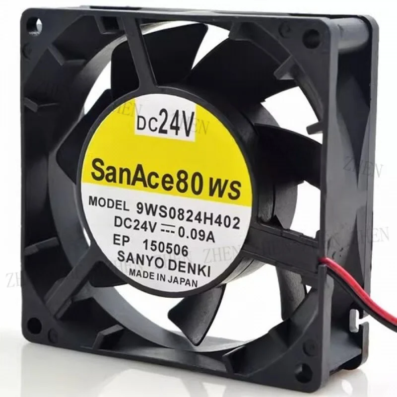 Y FOR  Sanyo 9WS0824H402 8025 DC24V 0.09A 8CM 2-Wire Dual Ball Cooling Fan