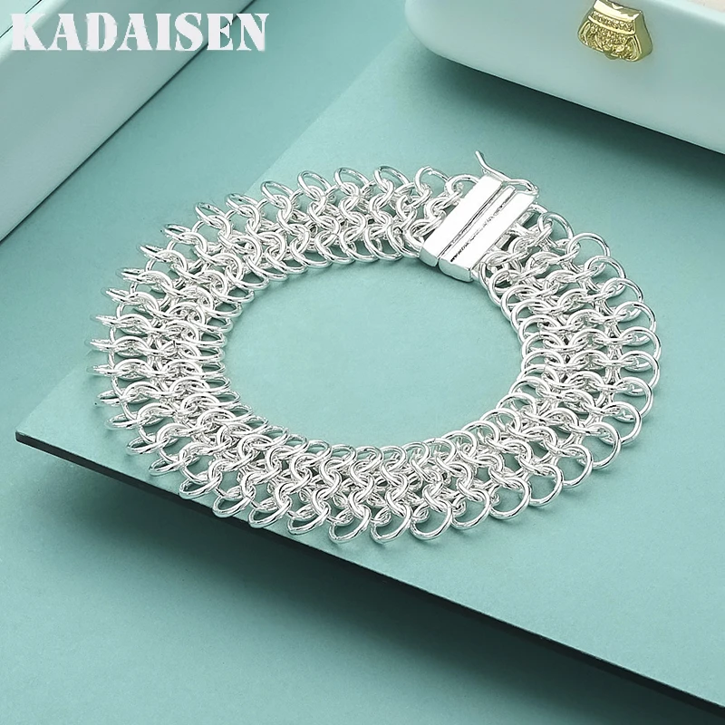 925 Sterling Silber Multi-Kreis-Kettenarmbänder für Damen, modischer Charme, Party, Hochzeit, origineller Schmuck, Urlaubsgeschenke