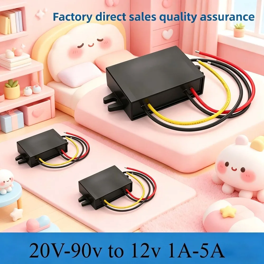 DC DC 20V-90v 36v 24v 48v 60v 72v to 12v Buck Voltage Regulator 1A-5A 12v Device Step Down Converter Reducer for Golf Cart Car