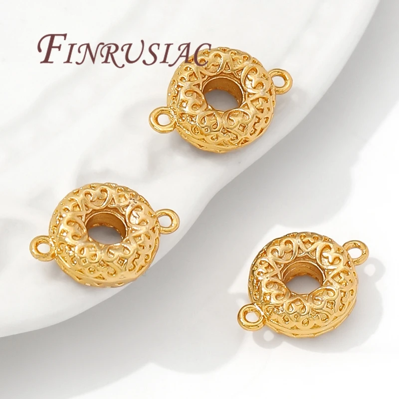 18K Gold Plated Round Connectors For Jewelry,Charms Connector For Necklaces,Supplies For Jewelry,DIY Bracelets Accessories - view 2