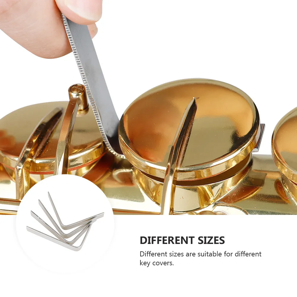 1Set Wind Instrument Repair Tool Key Cover Correction Tools 4 Sizes Steel Saxophone Pad Adjustment Maintenance Kit