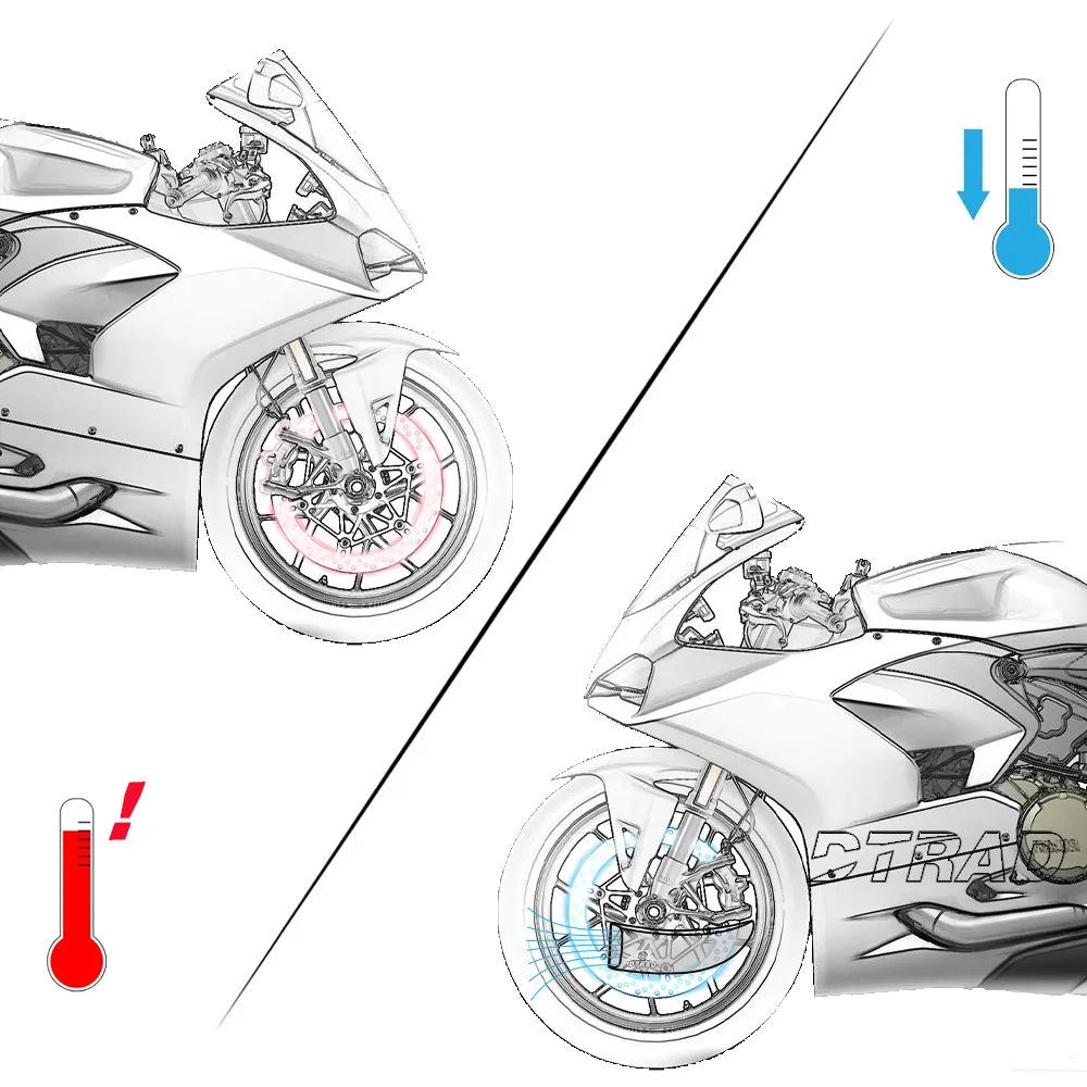 لسوزوكي هايابوسا GSX1300R 2008-2025 B-KING GSX1300BK 2008-2009 ألياف الكربون قرص فرامل قنوات التبريد الفرجار المبرد قناة #4