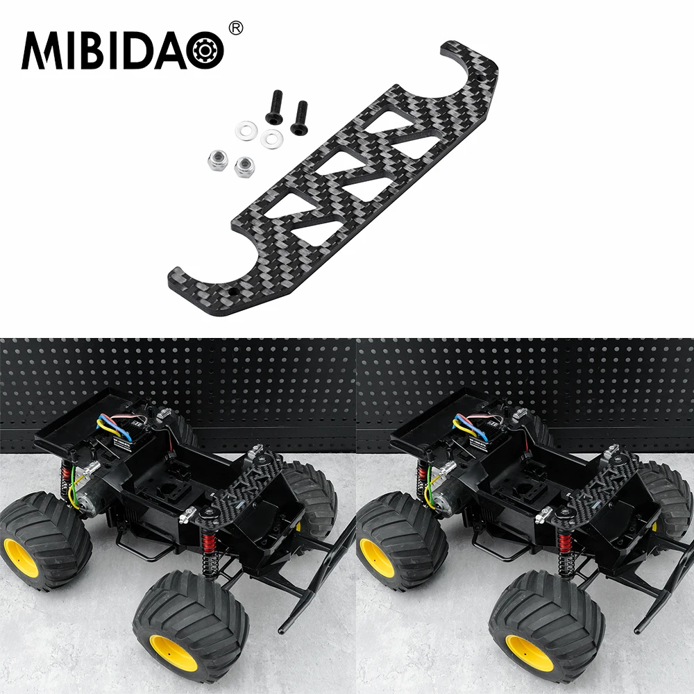 MIBIDAO Kohlefaser-Frontchassis-Unterstützung für 1/12 Tamiya 57409, Lunchbox, RC-Auto, Upgrade-Teile, Zubehör