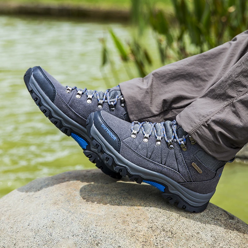 Zapatos de senderismo impermeables para hombre, botines de nieve al aire libre, zapatos de escalada súper cálidos, zapatillas de Trekking 39-46,