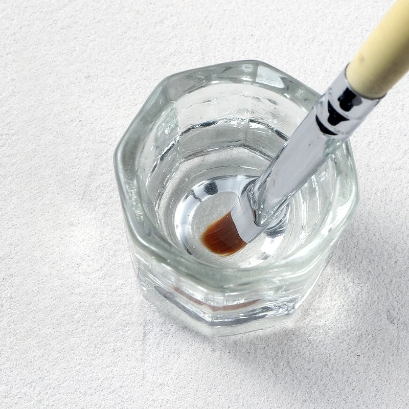 1 szt. Manicure małe ośmiokątne kryształowe kubki bez pokrywek Mini akrylowy kubek na paznokcie specjalny kubek na płyn do robienia kryształowych paznokci