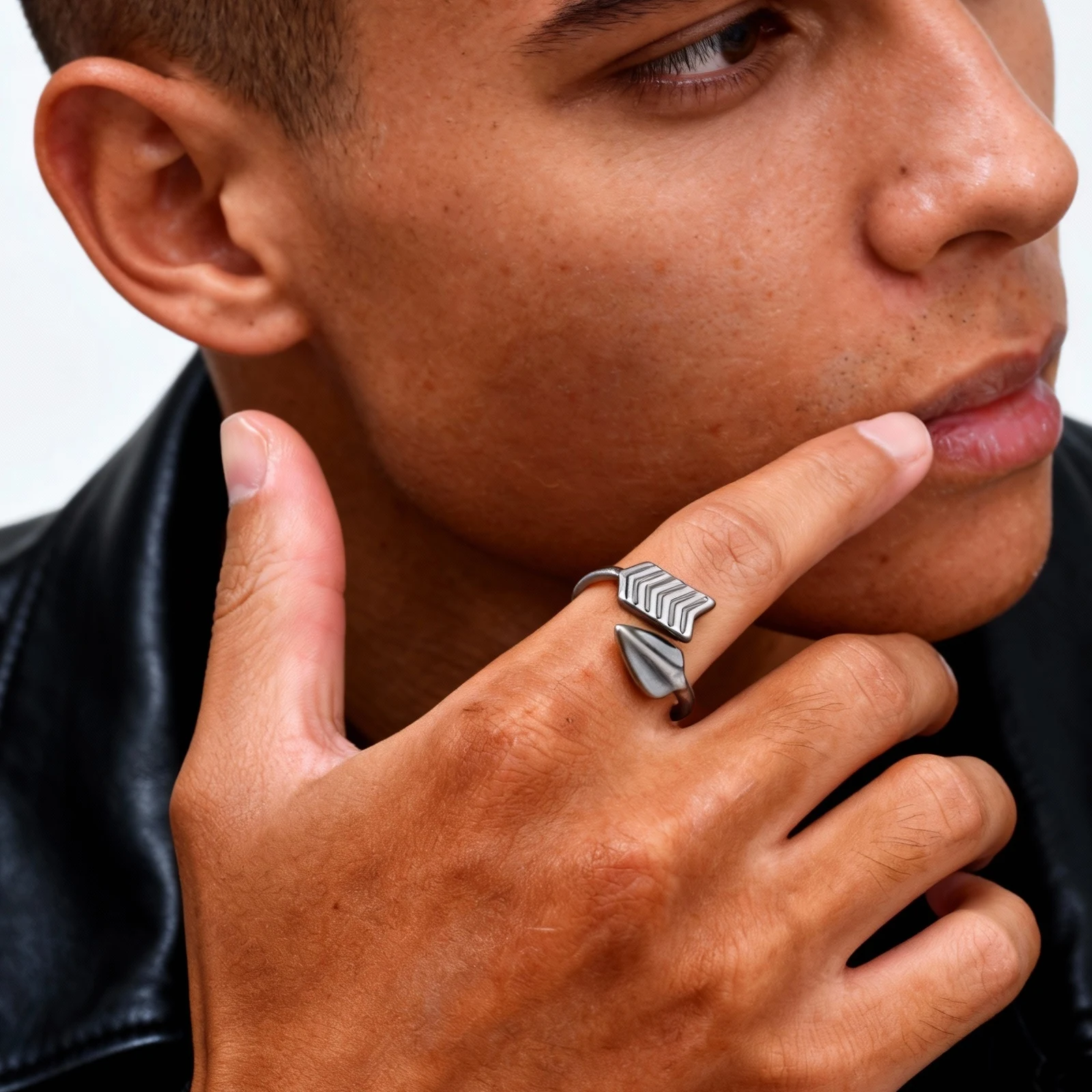 Vintage Creative Arrow Ring for Men,New Stainless Steel Arrow Open Ring,Fashion Punk Jewelry Gift