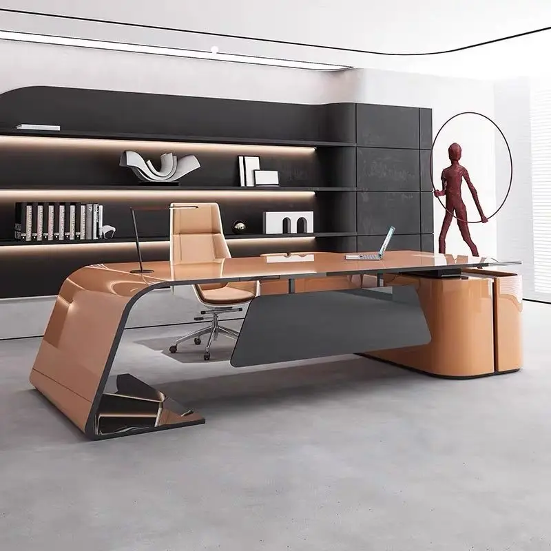 Modern Simple Manager Head Desk Supervisor Boss Fashion Desk and Chair Combination Office