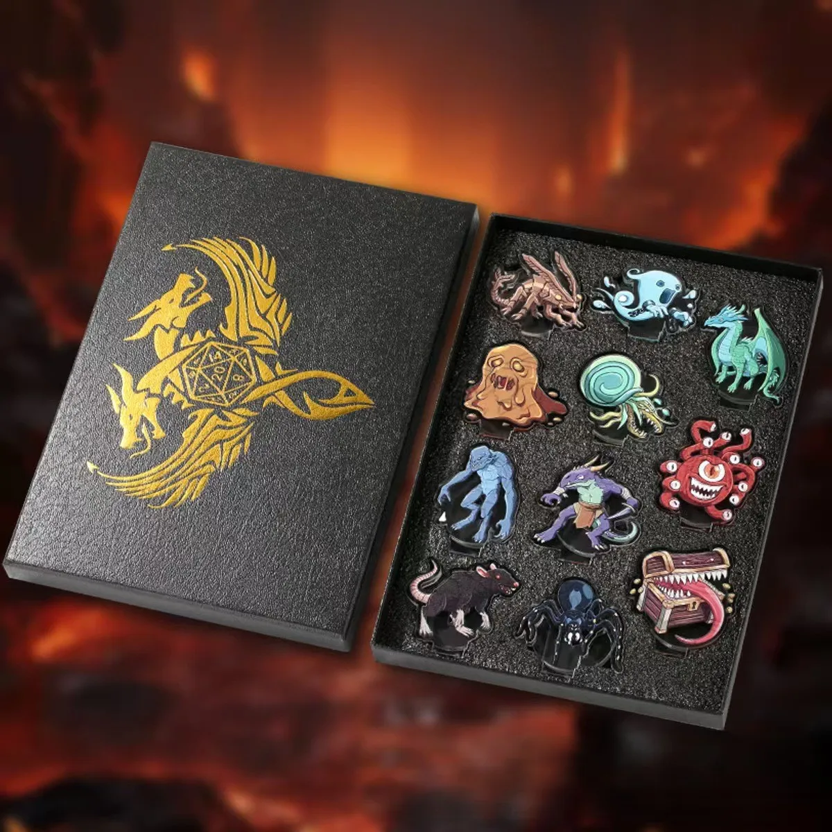 

11-Piece Acrylic Monster Game Tokens for D&D Dungeons & Dragons | Tabletop RPG Scene Decorations