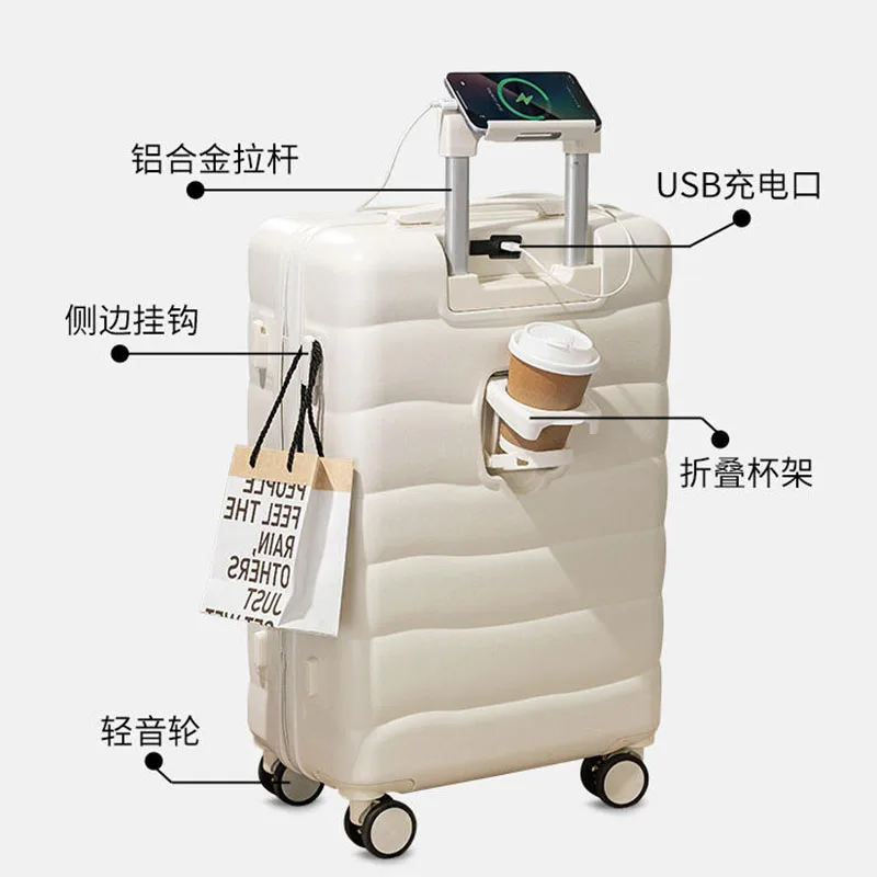 New luggage trolley box female students lightweight small 20 inch boarding box durable and strong universal wheel combination su