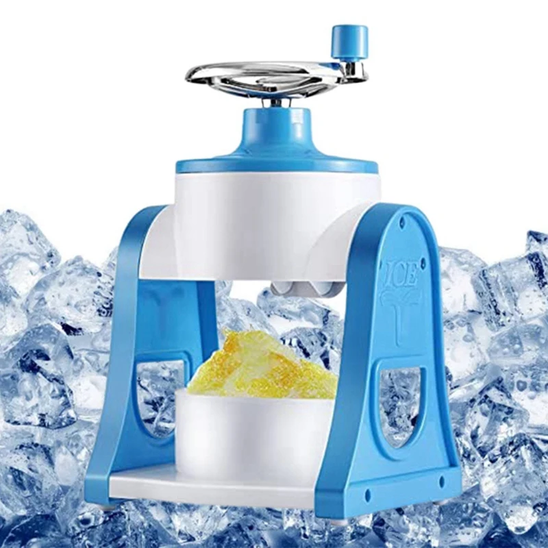 1 PCS Shaved Ice Machine Home Small Manual Ice Crusher Summer Hand-Shake Ice And Hail Ice Ice Breaker Make Ice Maker Blue