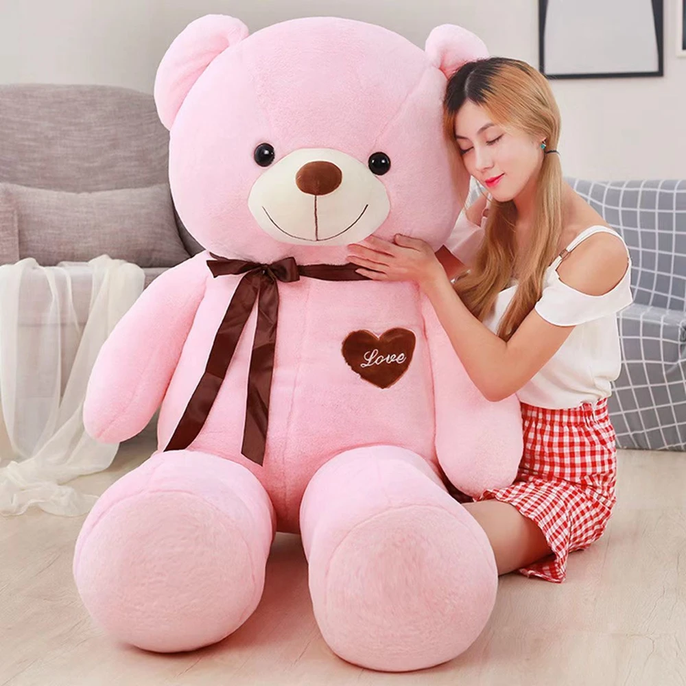 60CM Large Teddy Bear Plush Toy Stuffed Full Soft Sleeping Pillow Doll Short Hair Brown Bear Doll Child Birthday Christmas Gift