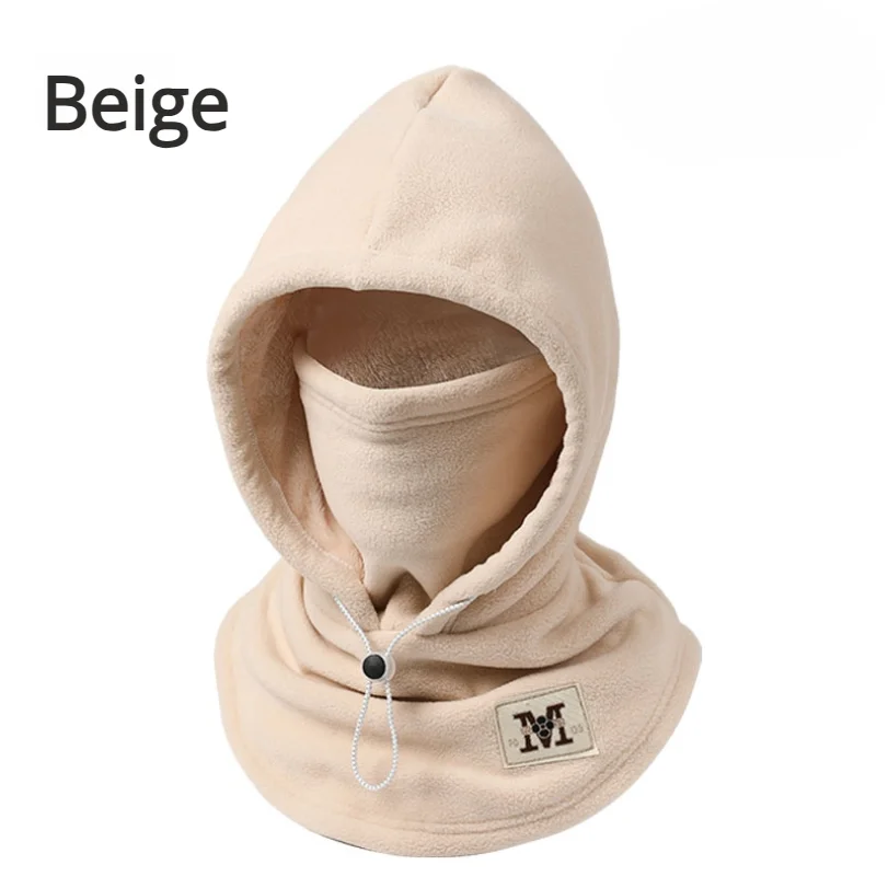 Autumn And Winter Warm One-piece Hat For Men And Women Motorcycle Riding lined And Thickened Windproof Hat Face Neck And Ear Pro