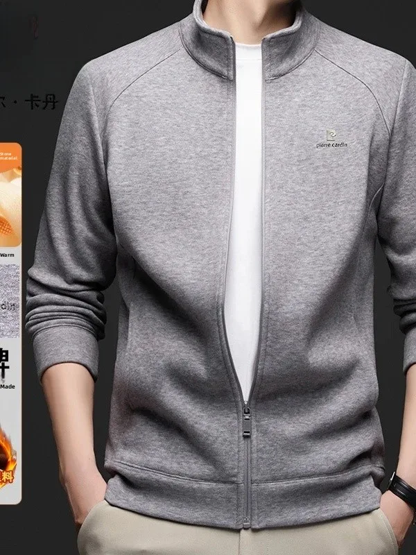 

Peir Cardin Men's Fce Lined Thiened Knitted Wool Sweater Coat Long Sve Stand Collar Autumn Winter New Arrival Casual ...