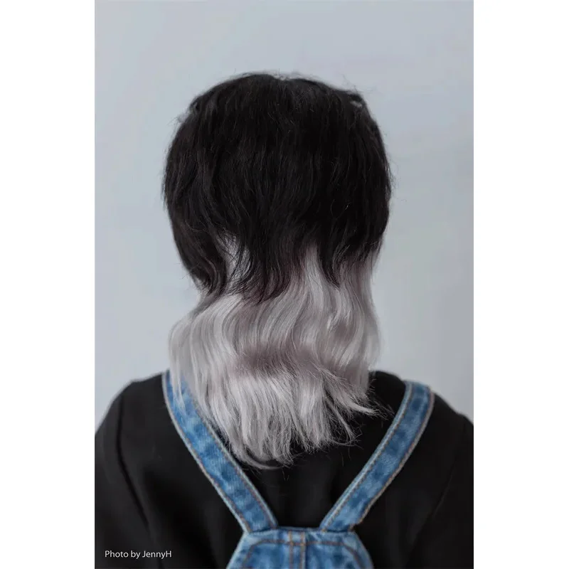 BJD/SD شعر مستعار لدمية اللعب 1/3 1/4 بنات بنين لينة الموهير الحرير رمادي الذئب الذيل وسيم متعدد الألوان مجعد الشعر الهدايا إكسسوارات دمي