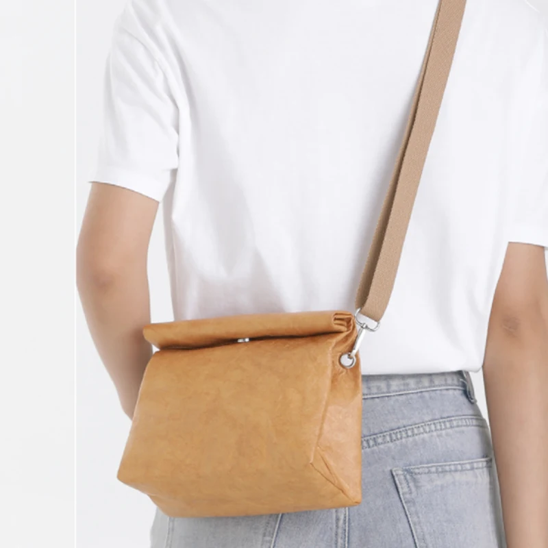 Design Paper Single Shoulder Bag Leisure Bag Messenger Bag New High Quality Kraft Paper Women Bag