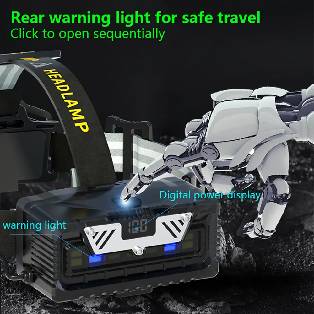 Ultra Bright XHP360 High Power Headlight Long Shot LED Headlamp Rechargeable Led Headlight Outdoor Mobile Power Fishing Headlamp