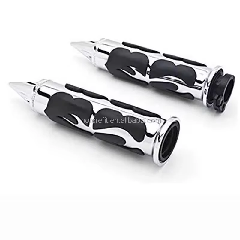 Universal hard aluminum chrome 25mm 1inch motorcycle hand grips handlebar for Cruisers Suzuki Kawasaki Yamaha Honda