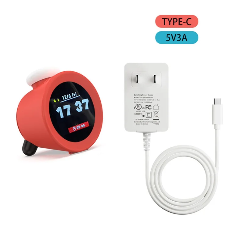 ABKI-5V 3A USB-C محول الطاقة لساعة الصوت لإنذار 15 واط الطاقة الولايات المتحدة التوصيل