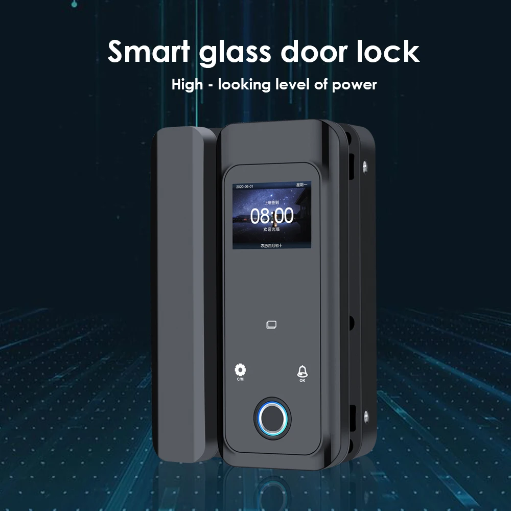 smart-frameless-glass-door-lock-keyless-biometric-fingerprint-password-card-app-unlock-attendance-no-drill-office-home-security