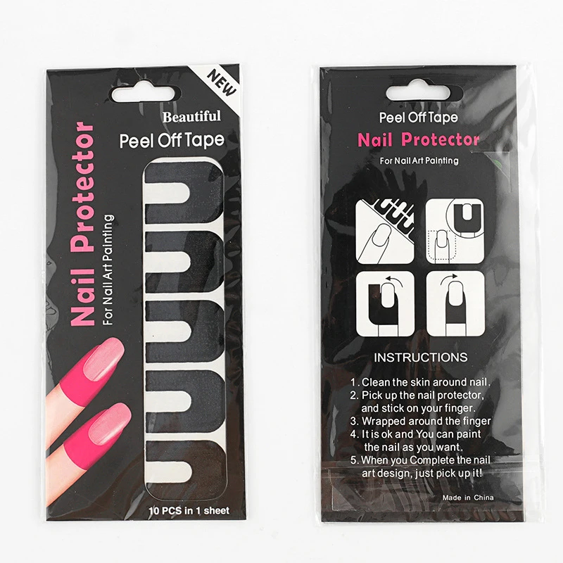 Anti-Overloop Gemakkelijk Te Verwijderen 6 Kleuren Rotzooi-Vrije Nail Art Nagelbeschermer Vingerbescherming Best Beoordeelde U-Vorm Lekkage-Proof 18*9*1Cm