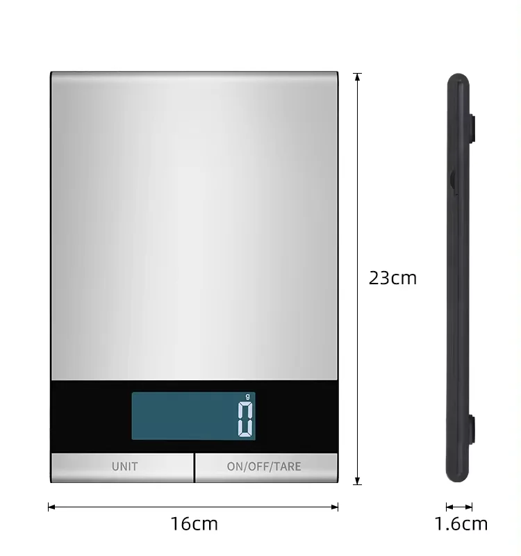 Food Scale -22lb Digital Kitchen Scale for Food Ounces Grams Rechargeable 304 Stainless Steel,Batteries and Type-C Charging