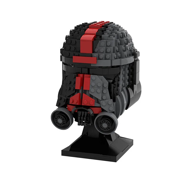 Sci-Fi Hunter Helmet MOC Building Blocks, ABS Display Bricks, DIY Collectible Assembly Model Toy For Adult Hobby Enthusiasts