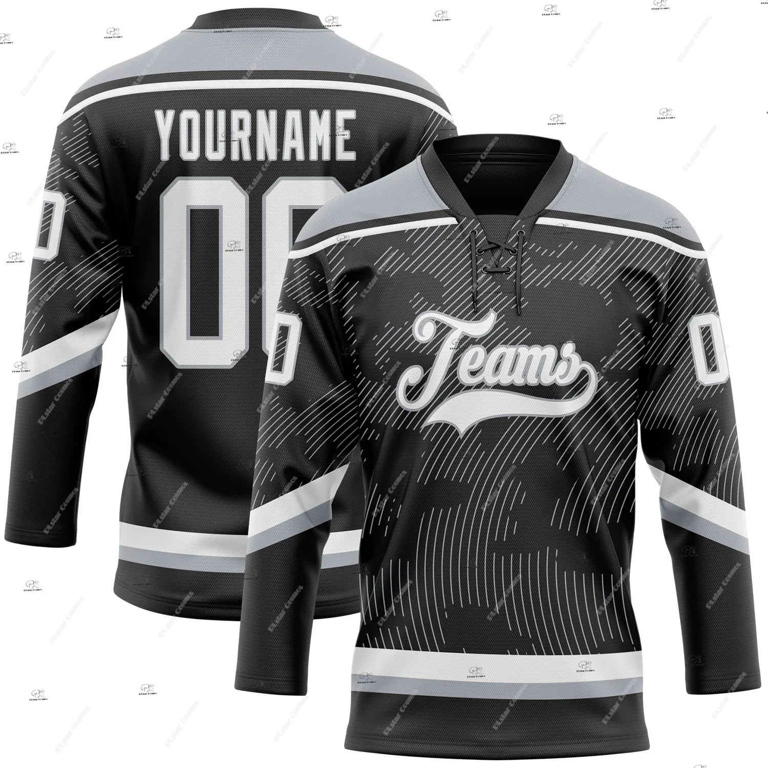 Custom Name Team Group Clothing Gradient Retro Vintage Lace Hockey Jersey Shirts 3DPrint Unisex Harajuku Casual Funny Pullover X view 4