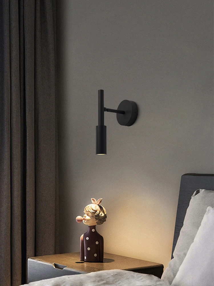 Nordic Style Minimalist Bedroom Wall Lamp Background Wall Lamp Bedside Wall Lamp Study Lighting LED Hotel Room Decoration Lamp