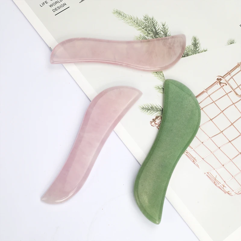 1ชิ้น S รูปร่างหยกกัวซาขูดนวดหยกธรรมชาติ Guasha คณะกรรมการสำหรับร่างกายเต็มรูปแบบผ่อนคลายความเจ็บปวดเครื่องมือ Relief ต่อต้านริ้วรอยบนใบหน้า