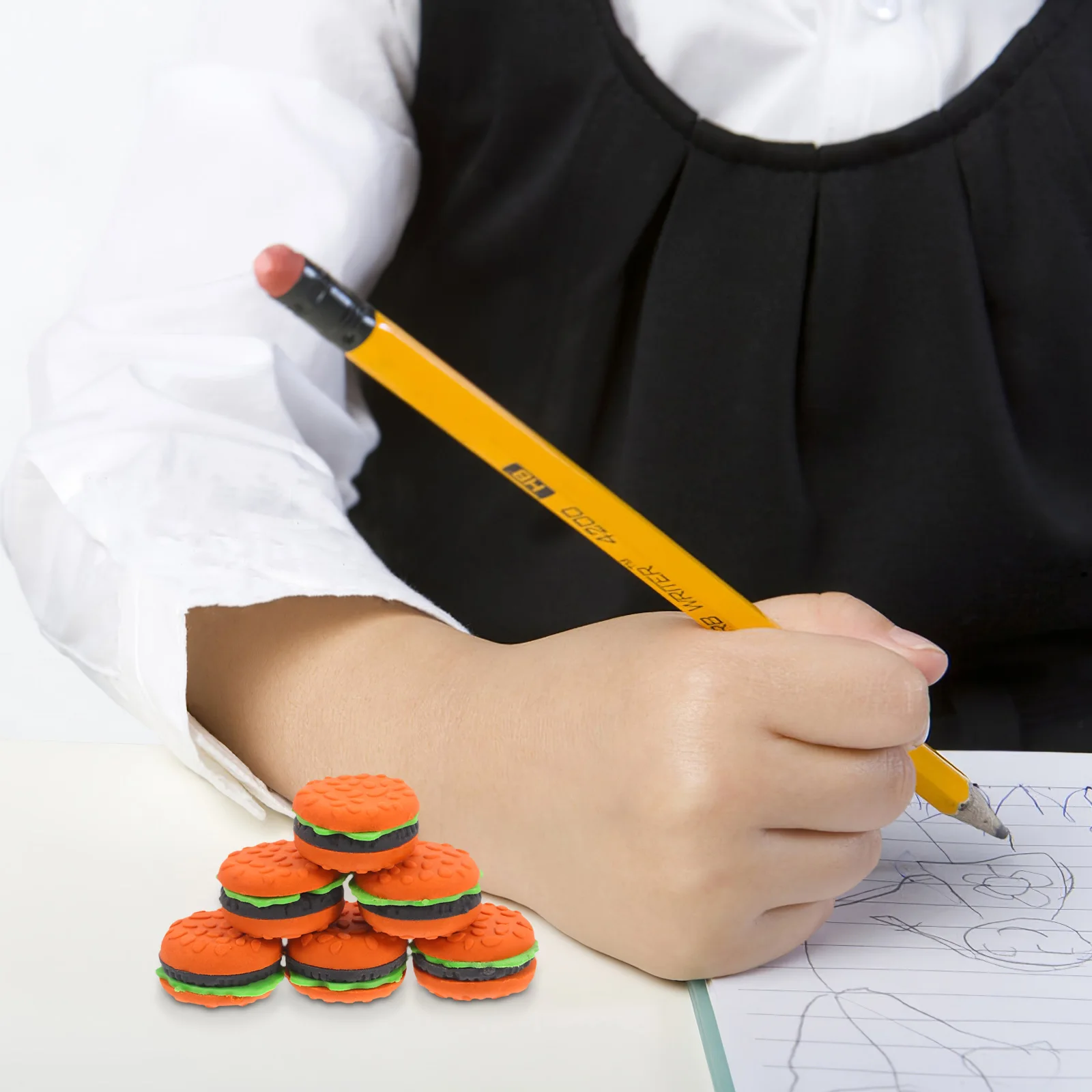 

30Pcs Cartoon Hamburger Erasers Cute Mini Erasers for Kids School Supplies Classroom Rewards Good Behavior Incentive Aesthetic