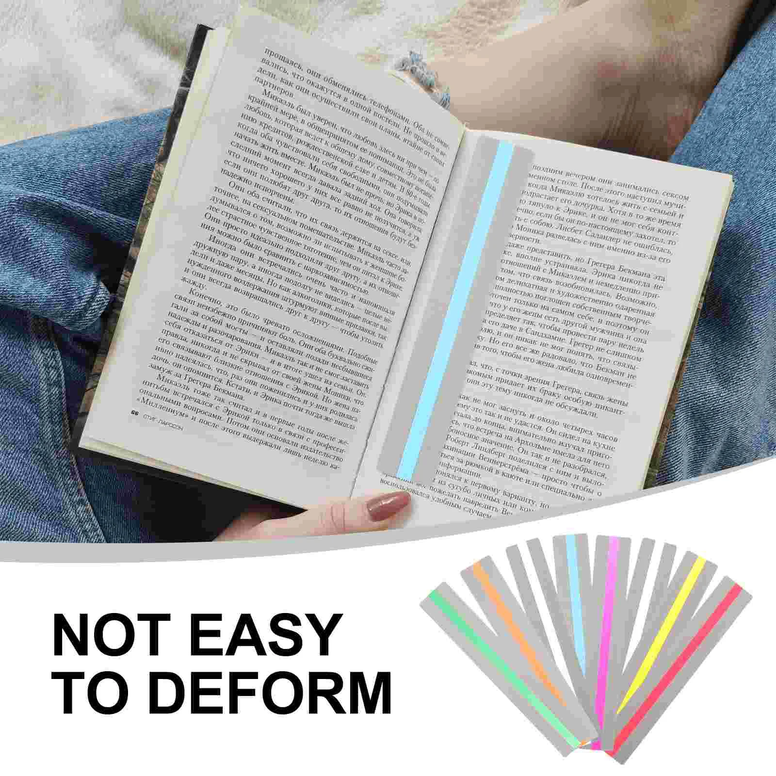 8 Pcs Guided Reading Articles Bookmarks Strips Page Marker Tracking Lamination Portable Dyslexia The Pet Colored Student