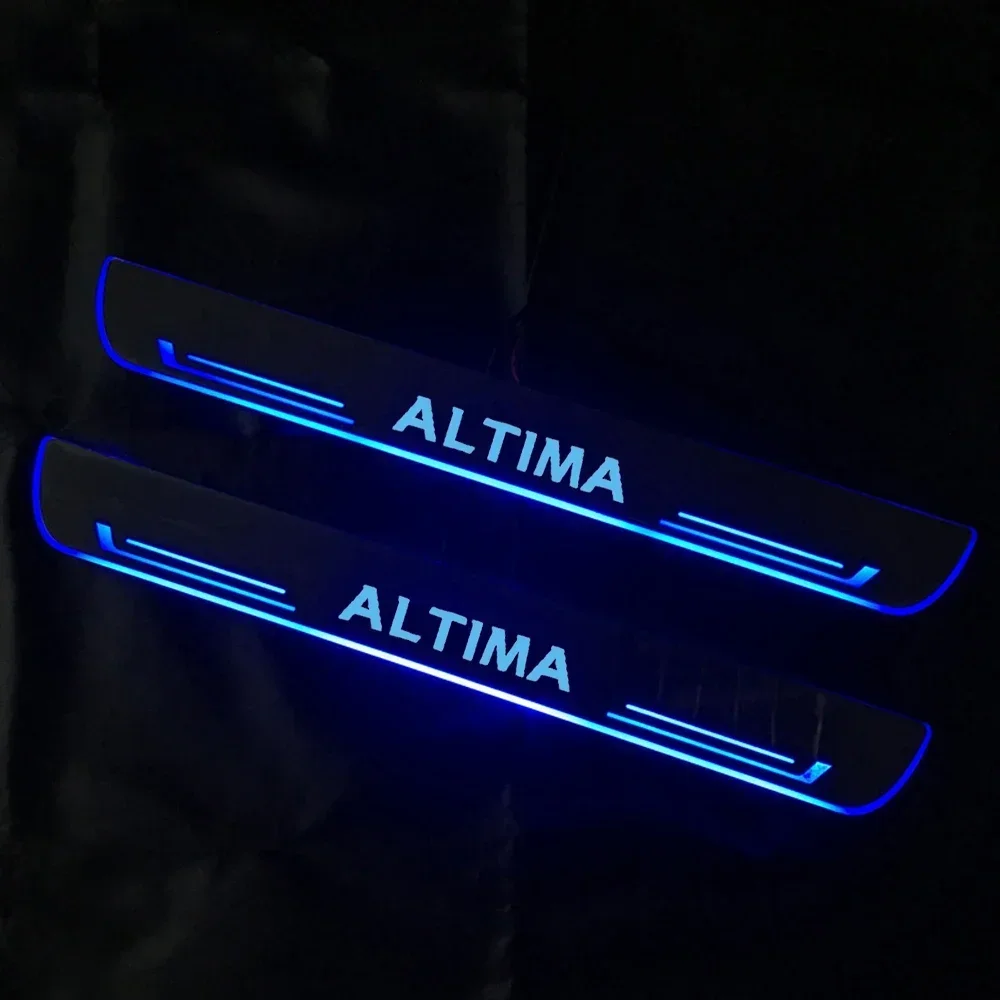 

USB Power LED Auto Welcome Pedal Streamer Lamp For Nissan Altima Wireless Car Front Rear Threshold Plate Light Decoration