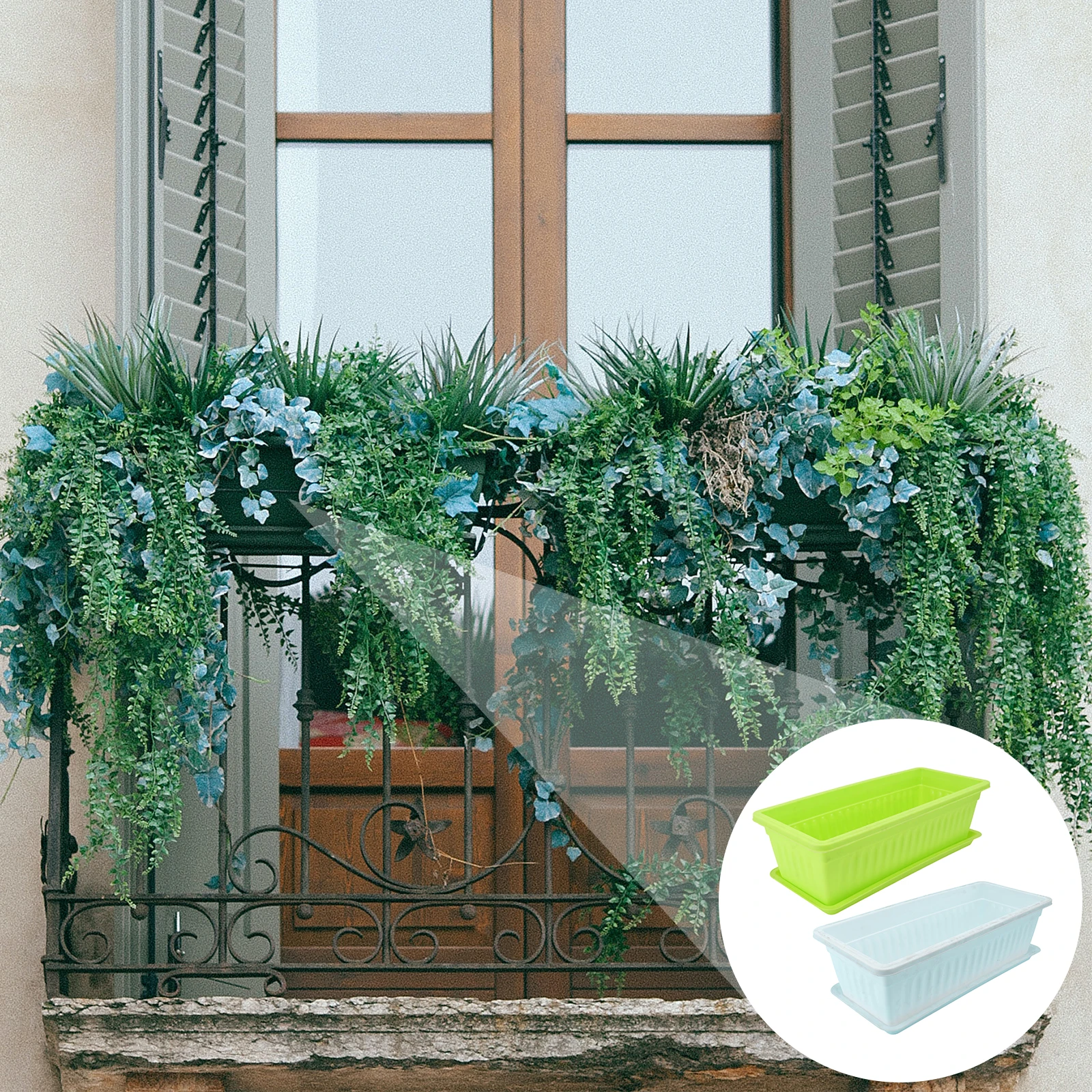 

2 Sets Rectangular Vegetable Planting Pots Anti-Pressure Durable Plastic Planters For Gardening Flowerpots Practical Household