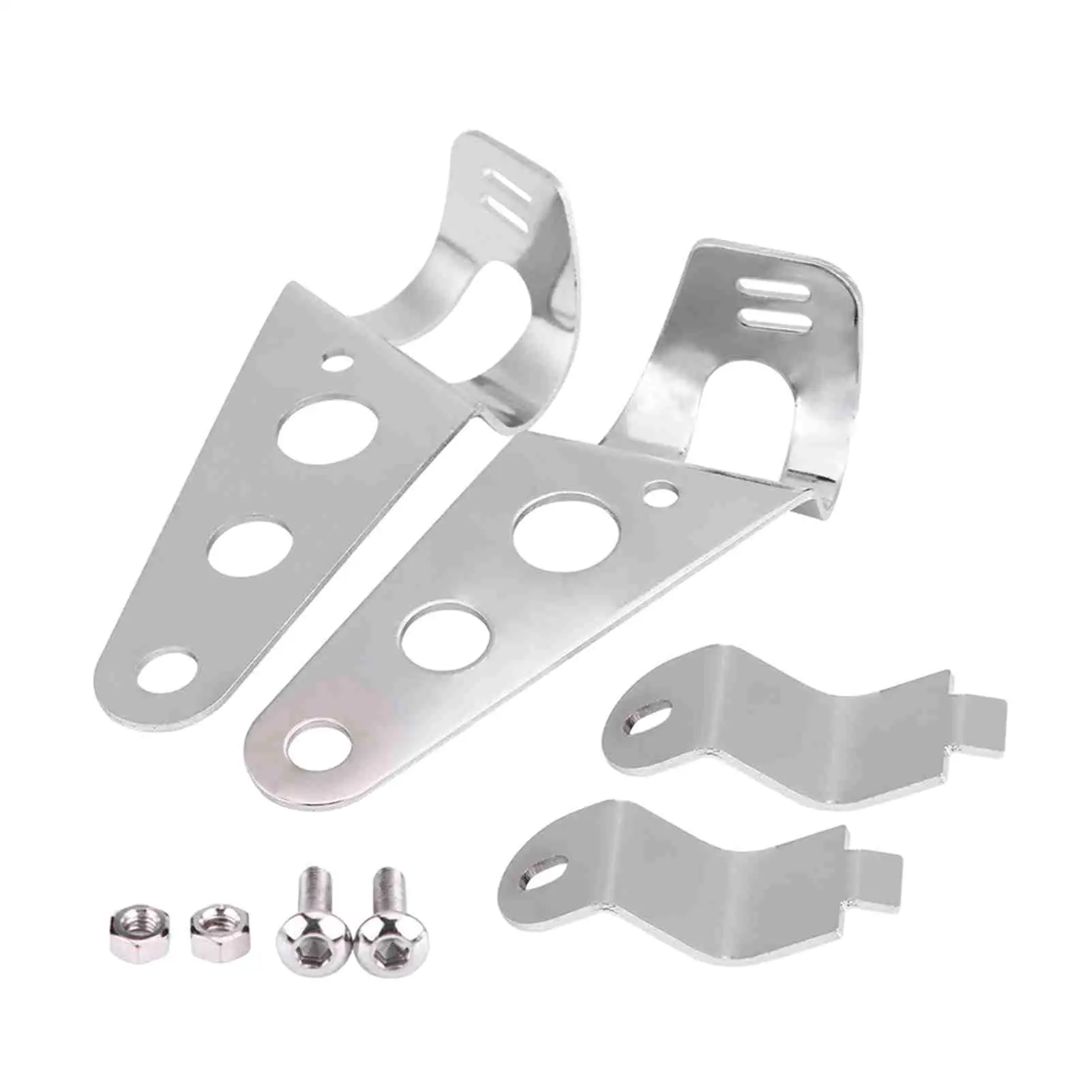 

2pcs Motorcycle Headlight Mount Brackets Fork Racer 28mm-34mm Fit for Honda Kawasaki (Silver)
