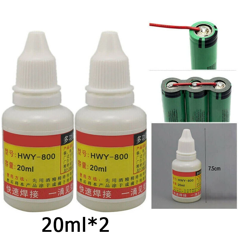 

2pcs 20ml Home Stainless Steel Liquid Flux Welding Solder Non-toxic Copper HWY-800 Paste Flux Liquid Solder Paste Soldering