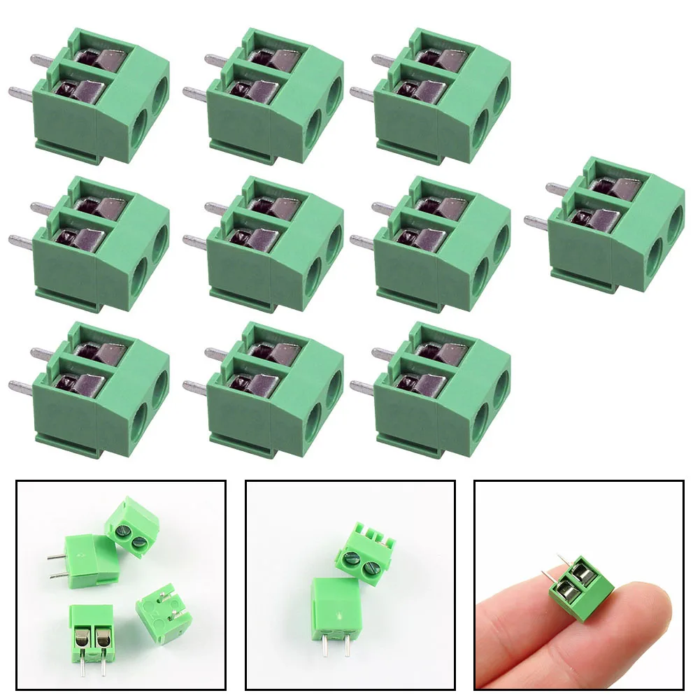 2P Terminal Block PCB Mount Connector Brass Tin Plated Pin Header Firm Operation Free Splicing Automatic Control System