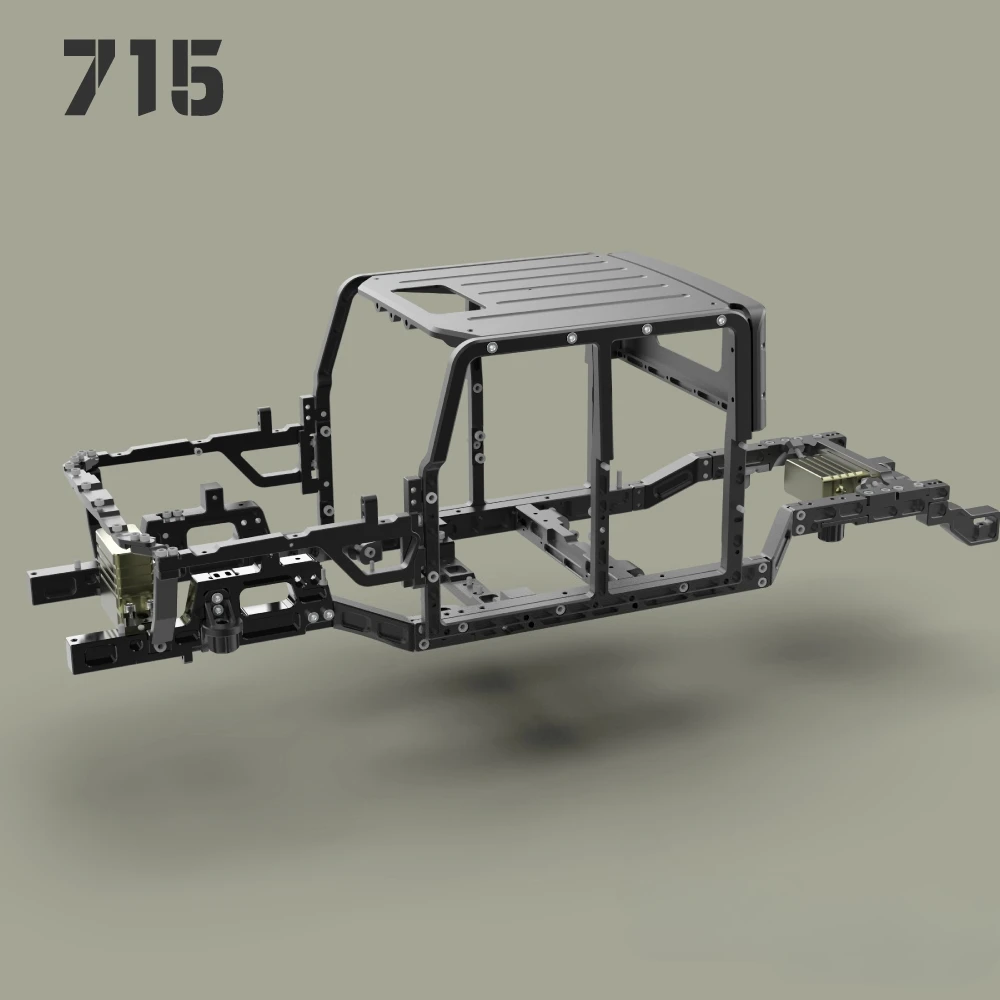 TWOLF 1/10 TW-715 4WD 프레임 풀 메탈 시뮬레이션 V8 엔진 키트 프레임 CNC 사륜구동 클라이밍 오프로드 차량 모델 장난감