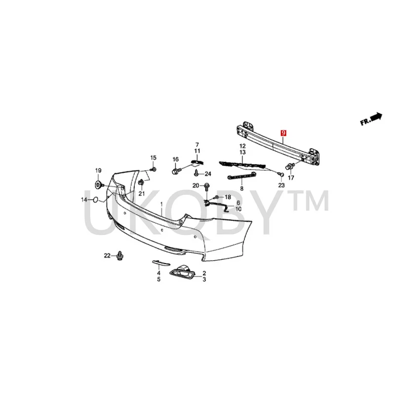 71530T2MT00ZZ Suitable for Ho nd a Accord Rear bumper frame Rear bumper crossbeam