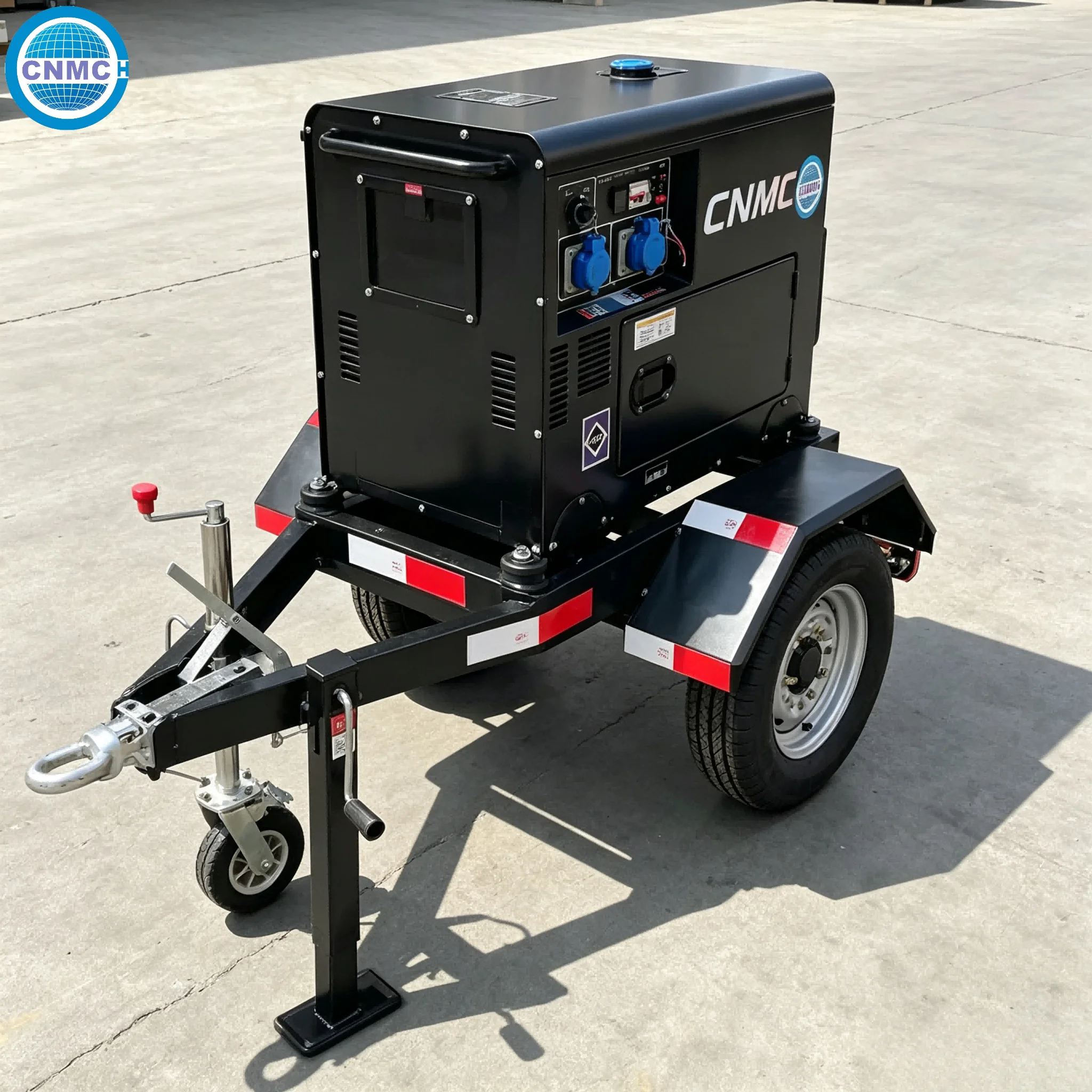 CNMC 6KW 7.5KW 9KW Trailer Type Silent Diesel Generators 110V 220V 380V Electricity Generator CE Certified Made In China