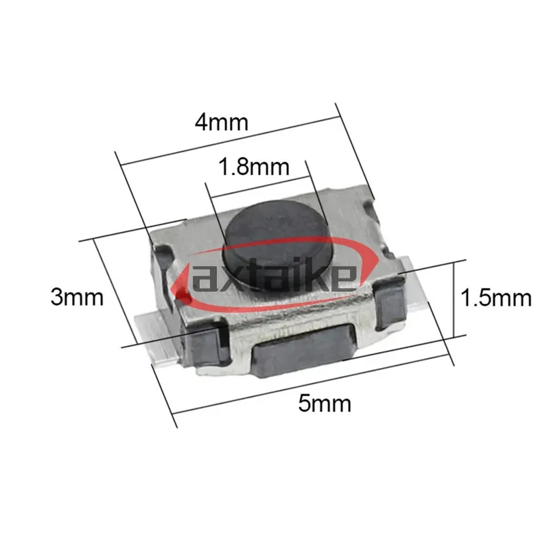 100PCS 3*4*2.0mm 2Pin 4Pin Button Two Foot Feet SMD 3*4*2 3×4×2 mm Patch Tact Switch Vertical Push-Button Switch Micro 50mA 12V