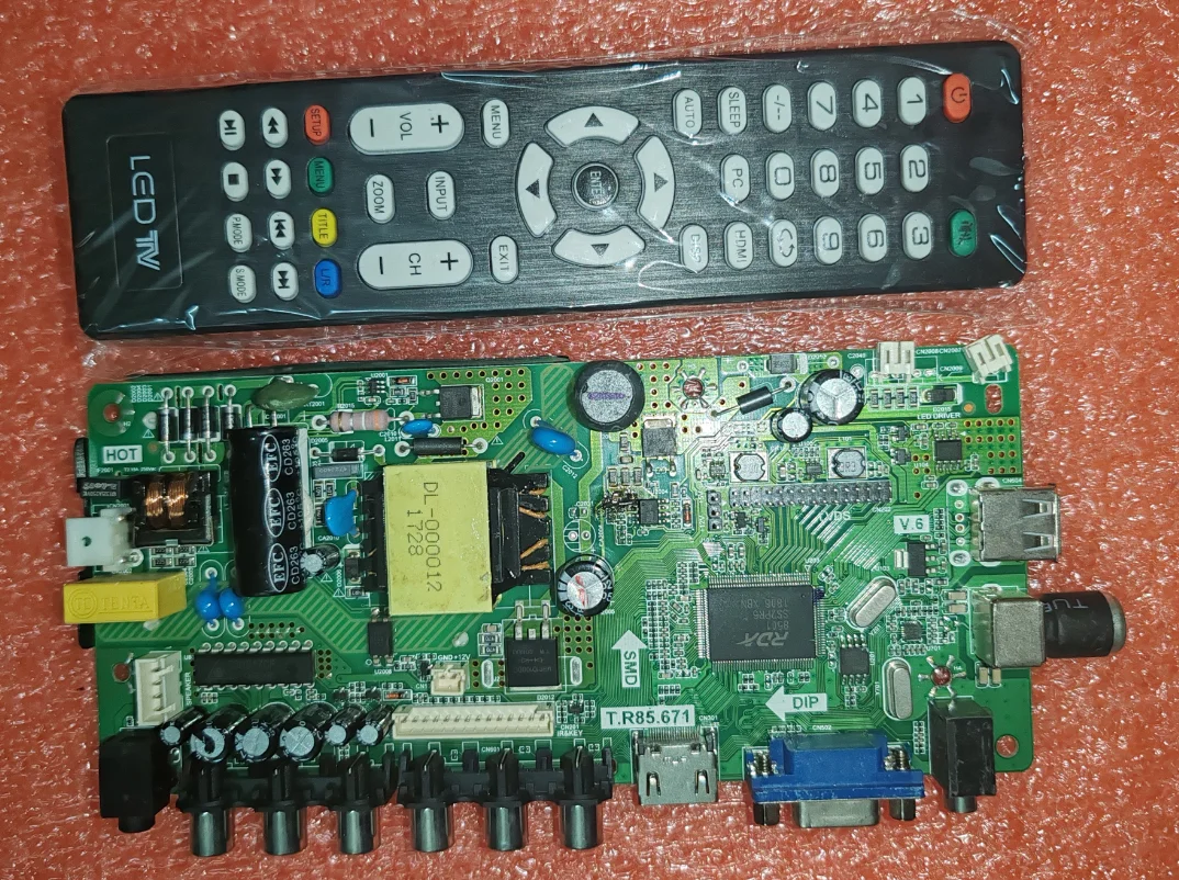 T.R83.671 T.R85.671 Drie-in-één LED TV-moederbord, getest, fysieke foto voor 18-45v 540ma