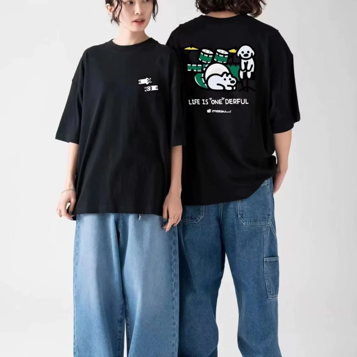 2026 nueva vida ¡la vida es realmente maravillosa! Camiseta estampada para hombre, hecha de algodón puro, de corte holgado para un estilo casual urbano.