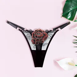 Women's Comfortable Rose Playful Hollowed Out Sexy Underwear