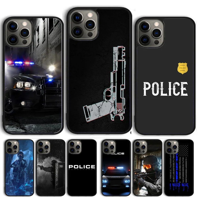 

Police Phone Case Cover For iPhone 17 Air 16 12 Plus Max for iPhone 17 Air 16 15 11 13 14 Pro Max Fundas