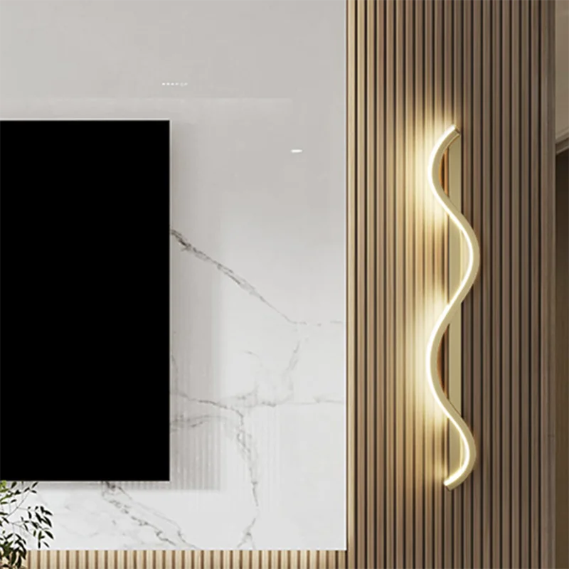 

Modern LED Wall Lamp Minimalist Led Light Bedroom Bedside Long Strip Wall Sconces Living Room Home Indoor Lighting Fixture