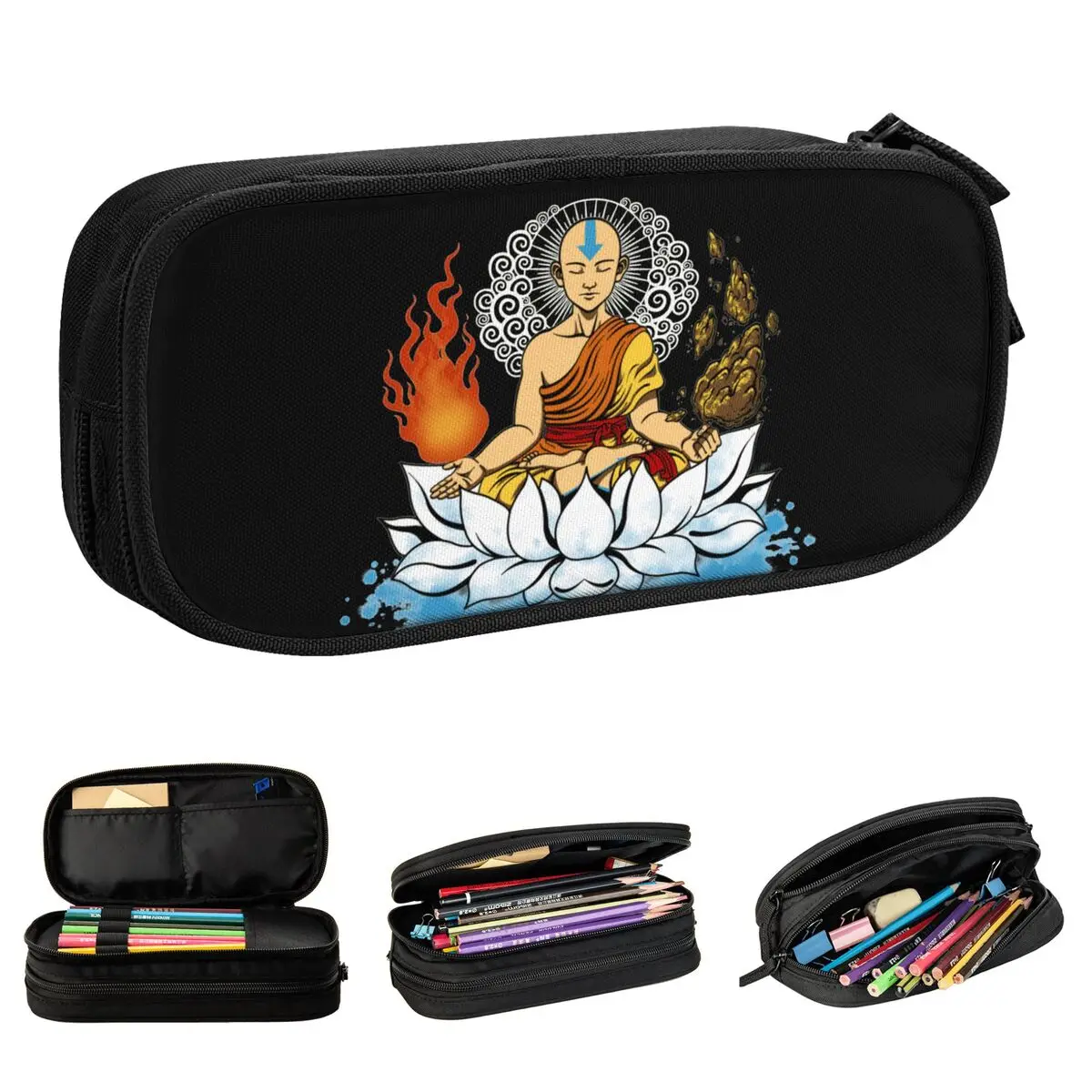 Enlightenment Pencil Cases Cute Avatar The Last Airbender Pen Bag Student Big Capacity Students School Cosmetic Pencil Pouch